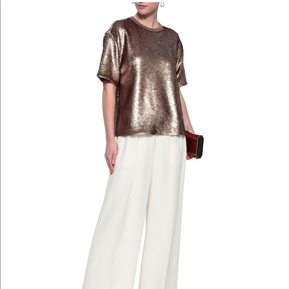 cinq à sept Sequin top in Bronze
